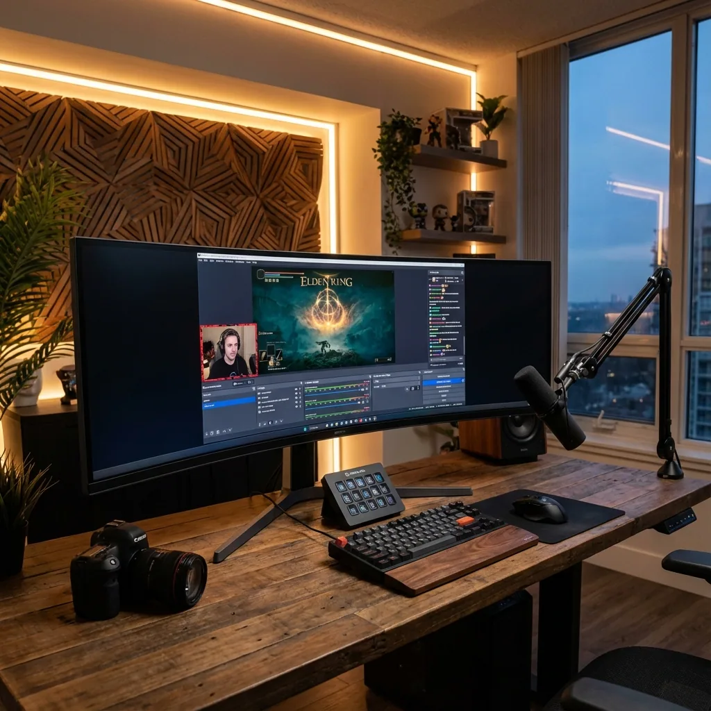 Interface do OBS Studio mostrando captura de jogo perfeita em monitor ultrawide